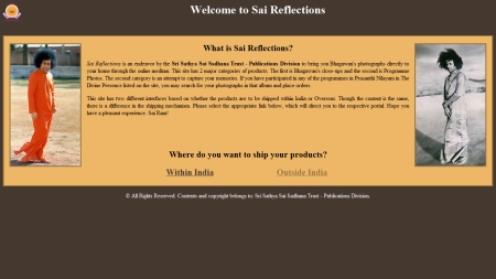Screenshot of Sai Reflections Website