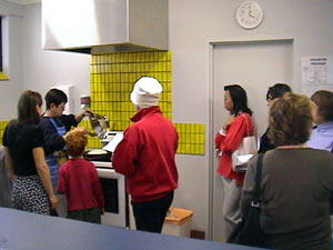 cooking class at the oven